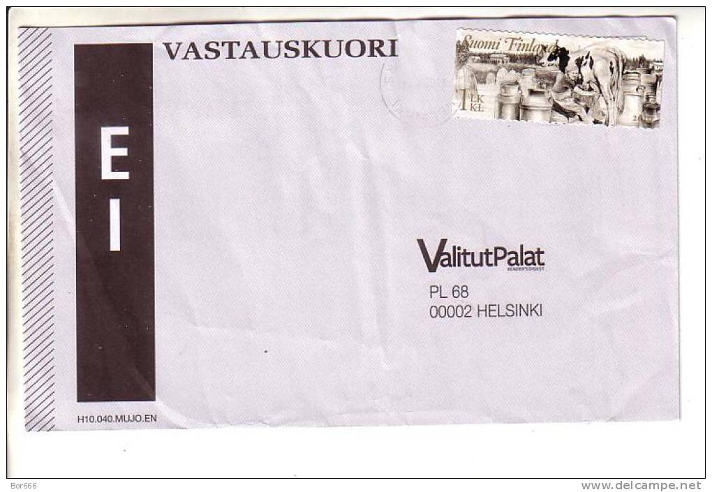 GOOD FINLAND Postal Cover 2010 - Good Stamped: Cow / Milk - Used Stamps