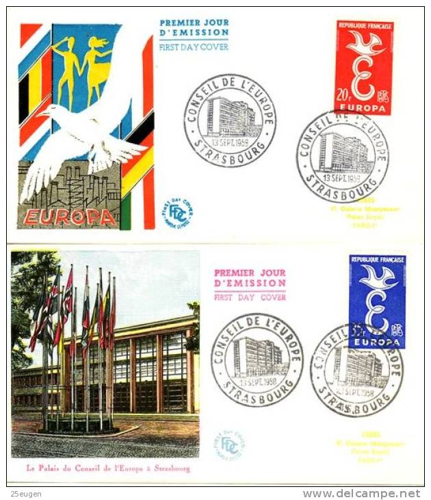 FRANCE 1958 EUROPA CEPT FDC - 1958