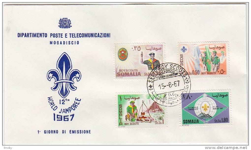 PGL 3322 - SOMALIA Yv N°70/73 FDC SCOUTISM - Somalia (1960-...)