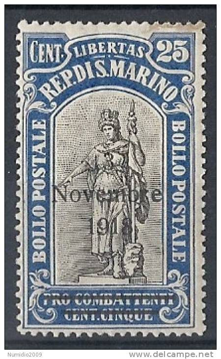 1918 SAN MARINO VITTORIA 25 CENT MNH ** - RR8761-2 - Ongebruikt