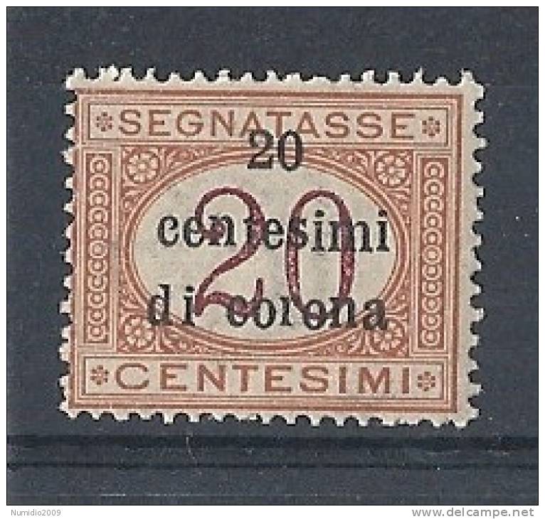 1919 TRENTO E TRIESTE SEGNATASSE 20 C MNH ** - RR8774 - Trento & Trieste