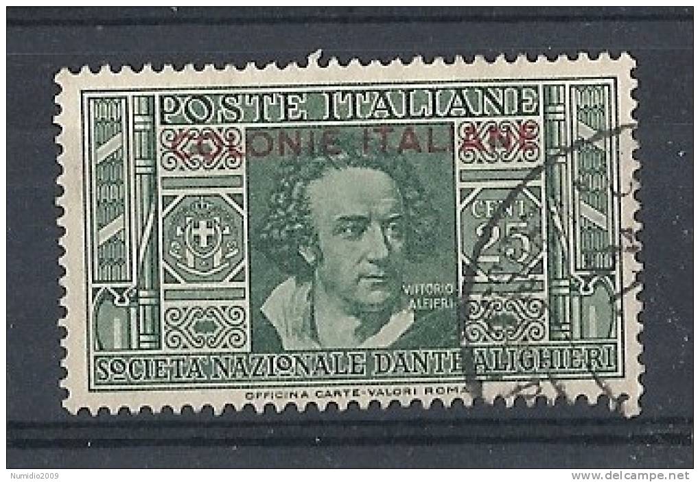 1932 EMISSIONI GENERALI USATO DANTE 25 CENT - RR8782 - General Issues