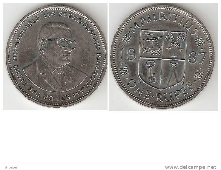 *mauritius 1 Rupee 1987  Km 55  Xf+ - Mauritius