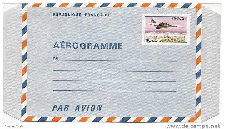 (d) Aérogramme Concorde Survolant Paris - Aérogrammes