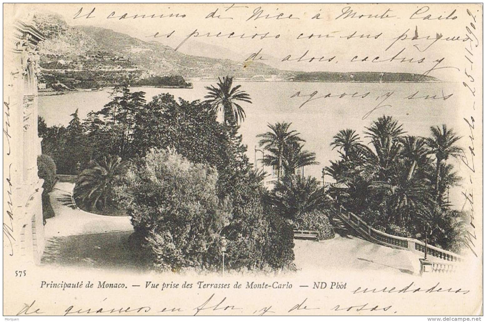 Postal MONTECARLO (Monaco) 1902 A Madrid. Estafeta De Cambio - Autres & Non Classés