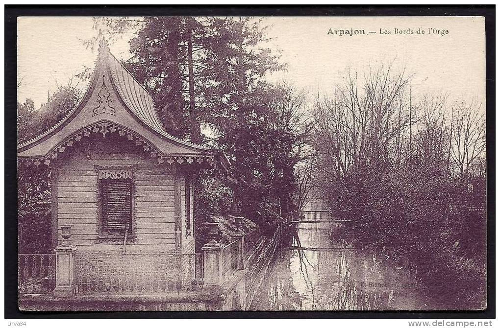 CPA  ANCIENNE- FRANCE- ARPAJON (91)- LES BORDS DE L'ORGE- LE PAVILLON EN GROS PLAN- LA PASSERELLE - Arpajon