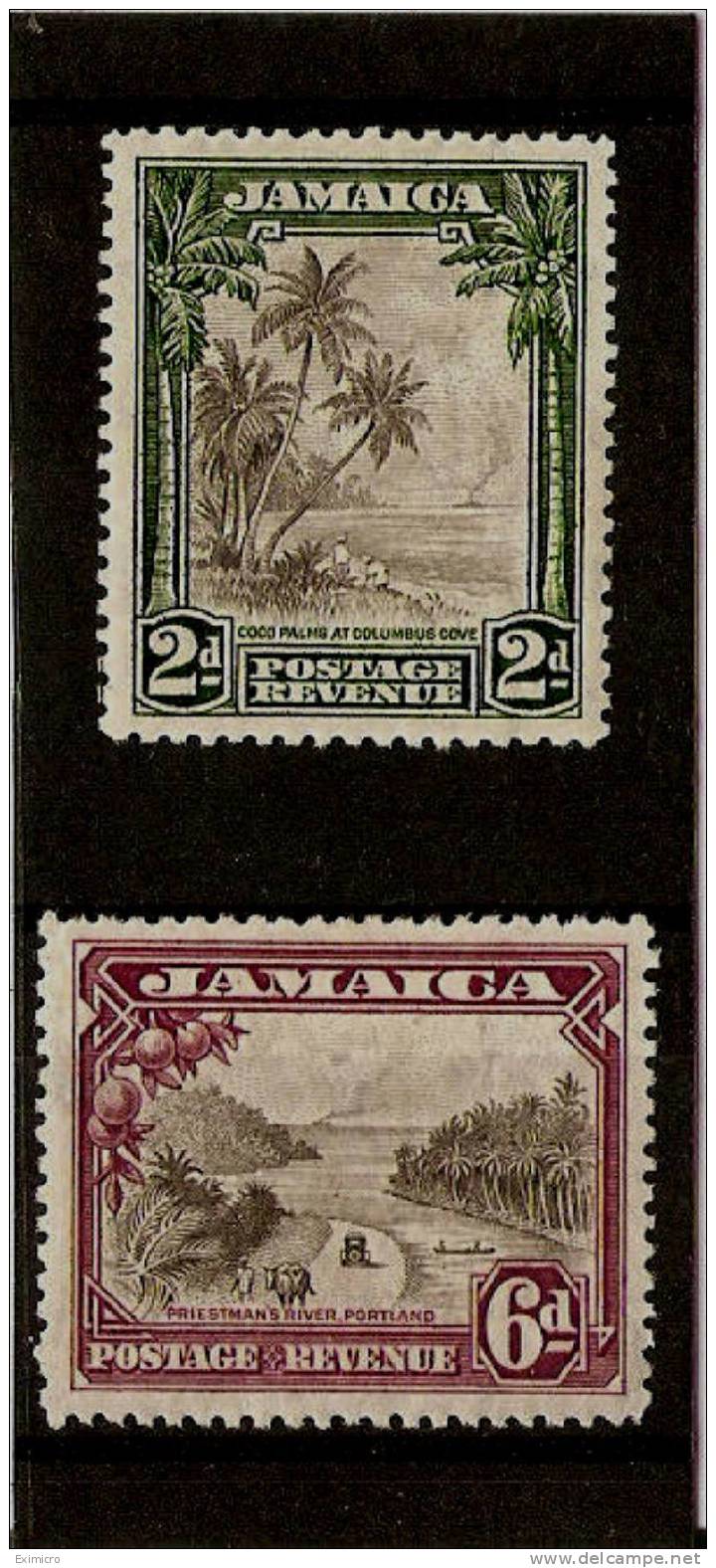 JAMAICA 1932 2d & 6d SG 111, 113 MOUNTED MINT  Cat £70 - Jamaica (...-1961)