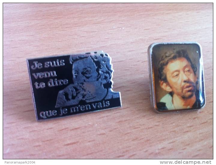 PIN´S LOT DE  2 - SERGE GAINSBOURG - "JE SUIS VENU TE DIRE QUE JE M'EN VAIS" - Musik