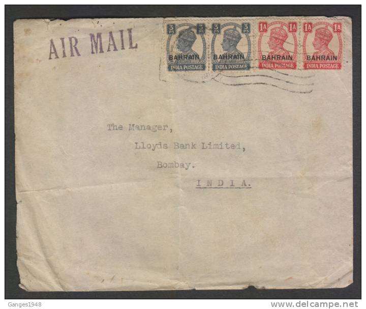 Bahrain  1946   2A6P  Rate  AIR MAIL  Cover To India  # 25222 - Bahrain (1965-...)