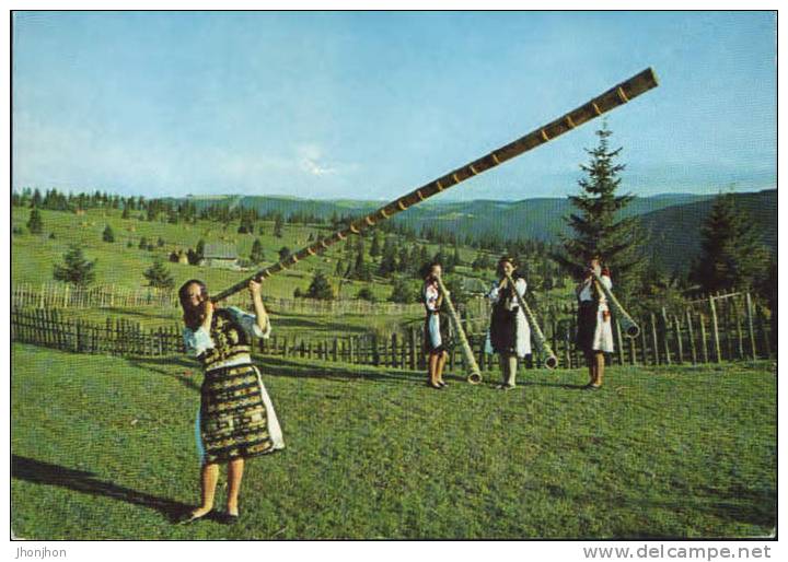 Romania-Postcard-Belis Village-Singer Horn(Tulnicarese) - Music