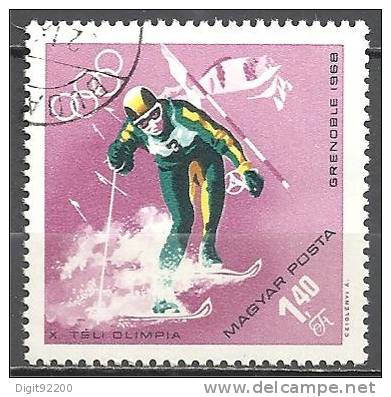 1 W Valeur Oblitérée,used - MAGYAR - HONGRIE - JO GRENOBLE 1968 - N° 1244-58 - Hiver 1968: Grenoble