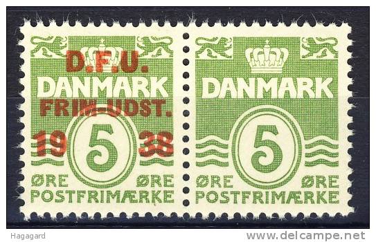 ##Denmark 1938. Stamp Exhibition. Pair Michel 243+198II. MNH(**) - Unused Stamps