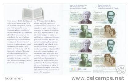 CANADA 2003 "Authors/Auteurs" $3.84 Stamp Booklet** - Carnets Complets