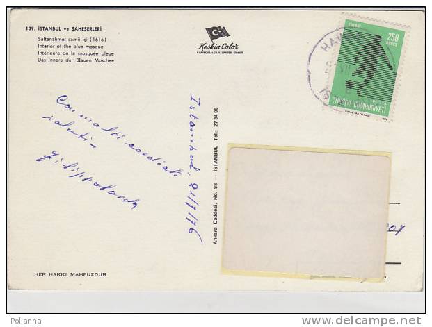 PO8283A# TURCHIA - ISTAMBUL - MOSCHEA BLU  VG 1976 - Lettres & Documents