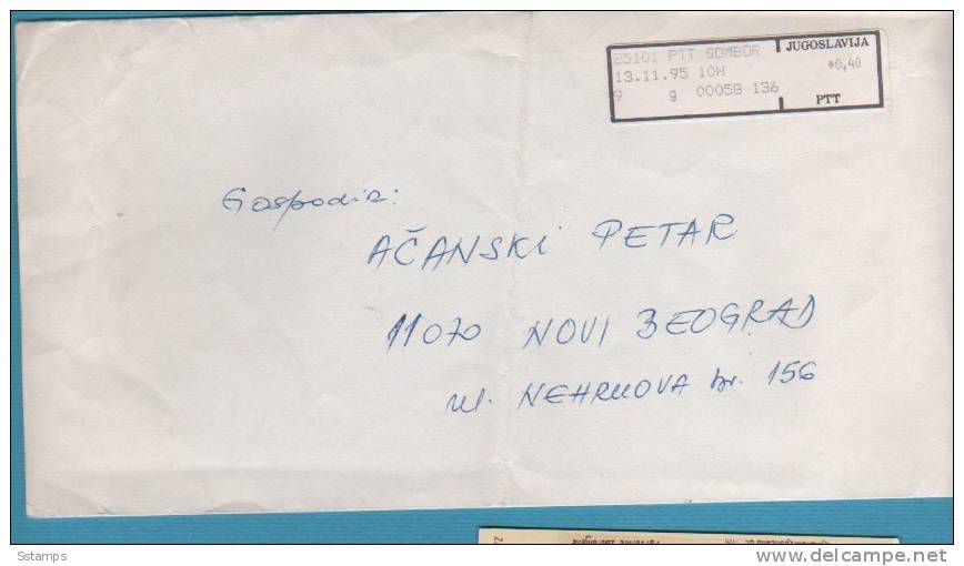 337   1995  JUGOSLAVIJA JUGOSLAVIA  LETTER   INTERESSANTE - Lettres & Documents