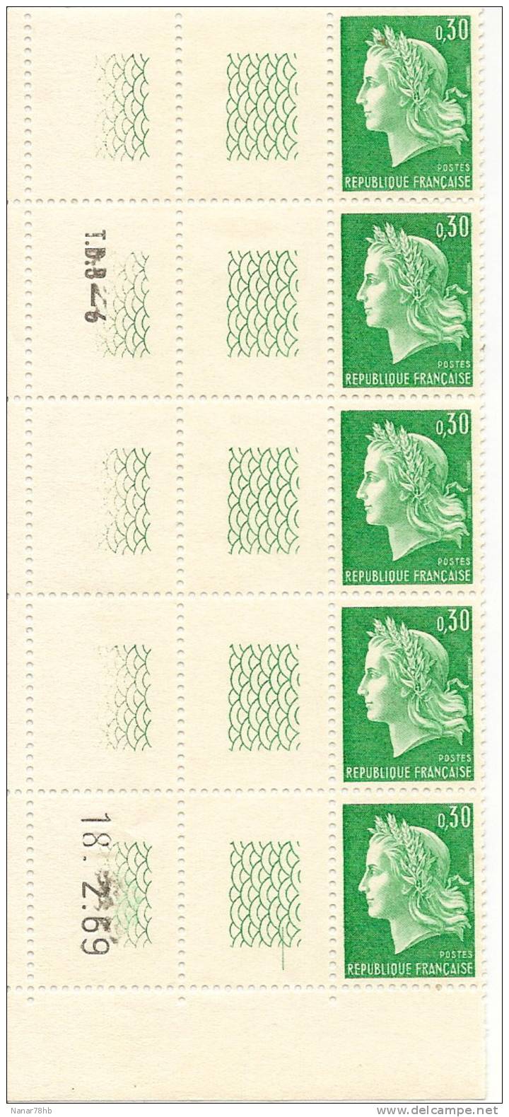 (d) Bande De 5 Avec Coin Daté 18.2.69 Et N°de Rotative - 1960-1969