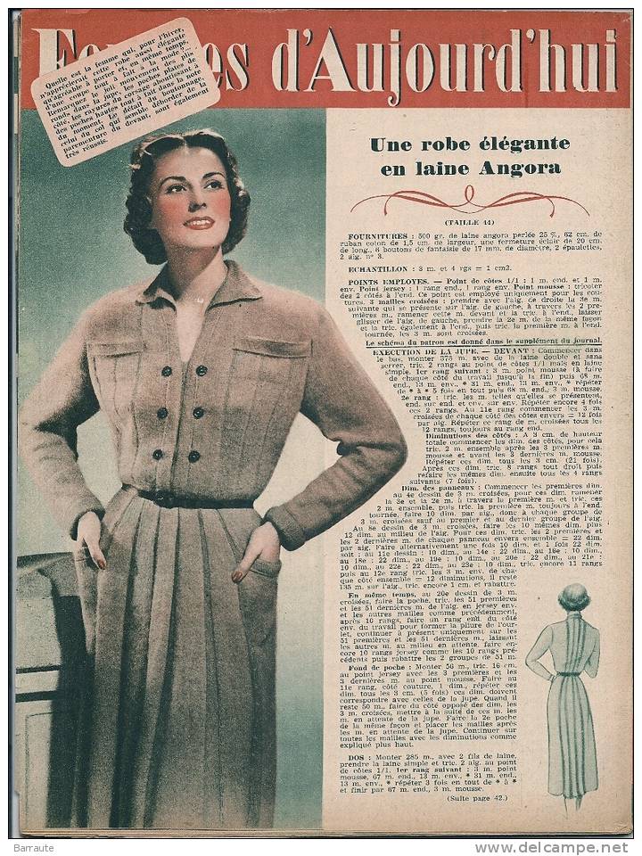 Femmes D´aujourd´hui N° 452 Du 2/01/ 1954   Interview De Michel FRANCOIS. - Mode