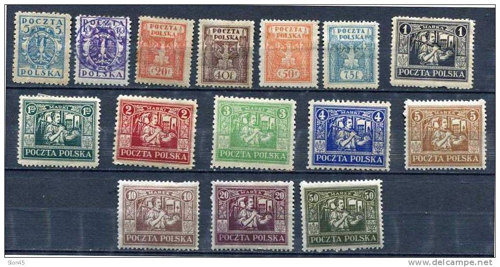 Poland 1922 MI 1-12,14-6 MH Union Of Upper Selesia With Poland - Nuevos