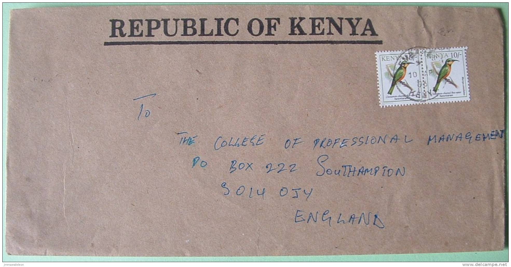 Kenya 1996 Cover To England UK - Birds Bee-eater - Kenya (1963-...)