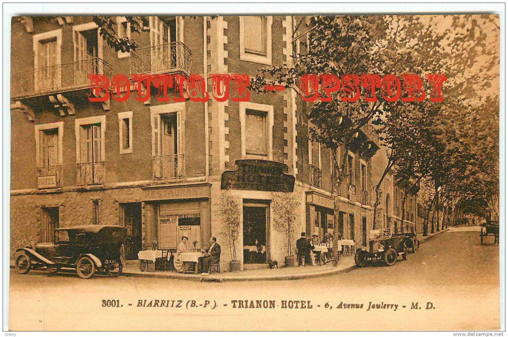 RESTAURANT  HOTEL  - Trianon Hotel De Biarritz - Voitures Automobiles - Dos Scané - Restaurantes