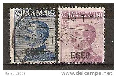 1912 EGEO USATO 25 E 50 CENT - RR2715-6 - Aegean