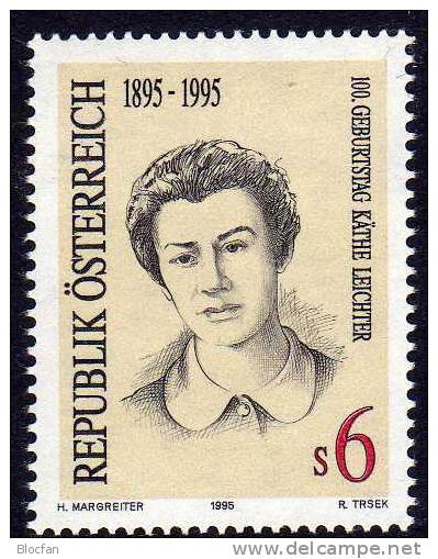 Persönlichkeit Geburtstag Käthe Leichter 1995 Österreich 2164 ** 1€ Porträt Der Widerstands-Kämpferin Set Of  Austria - Mother's Day