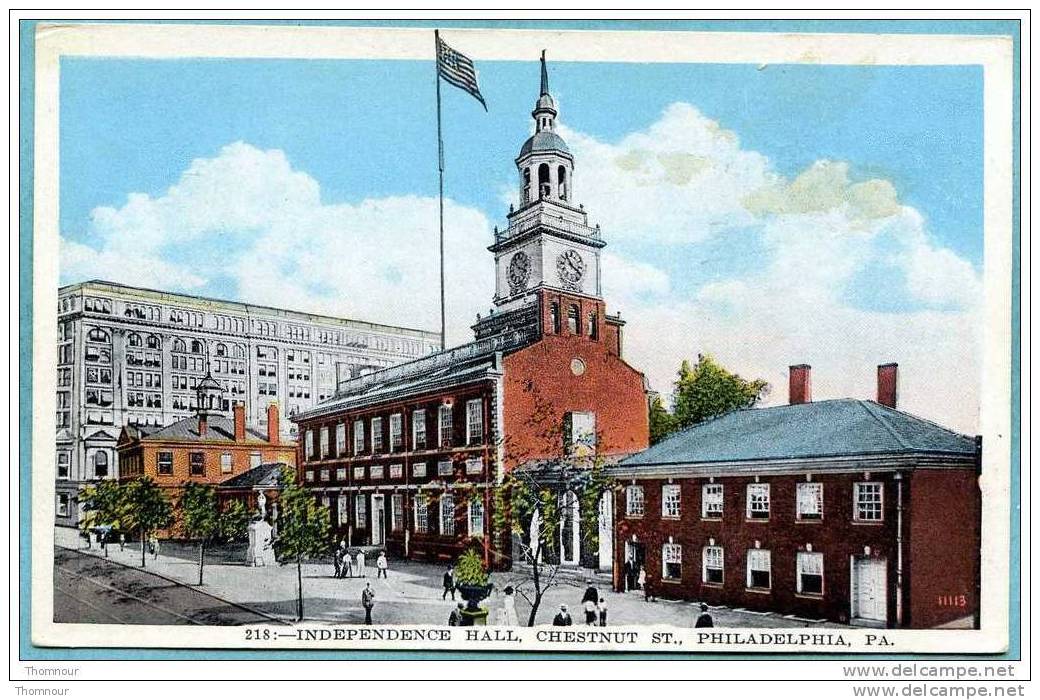 PHILADELPHIA  -  INDEPENDANCE  HALL .  CHESNUT ST.     -   BELLE CARTE  - - Philadelphia