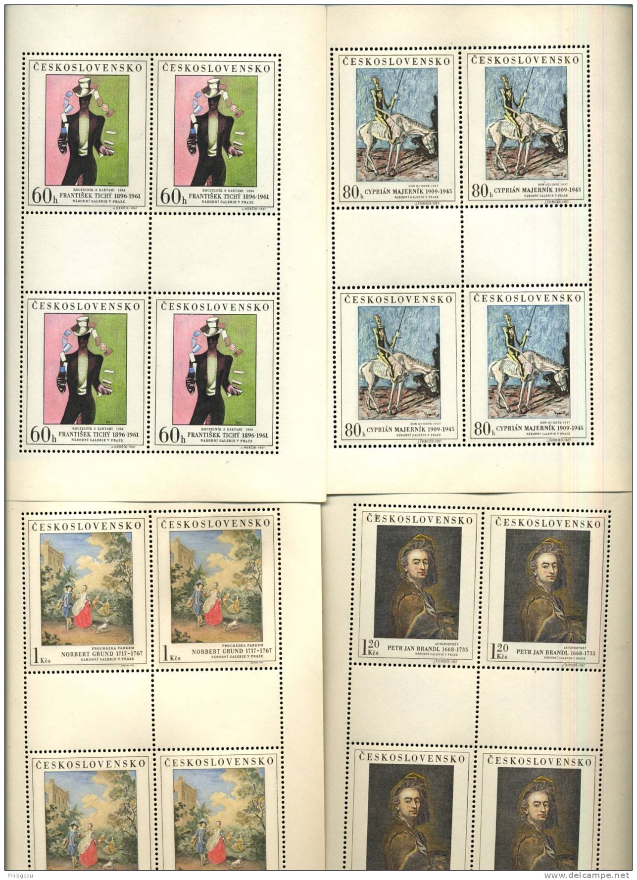 Gemälde Kleinbogen Peintures  Yv 1601/1605**  KOMENSKI Michel 1748/1752 Cote 30E - Neufs