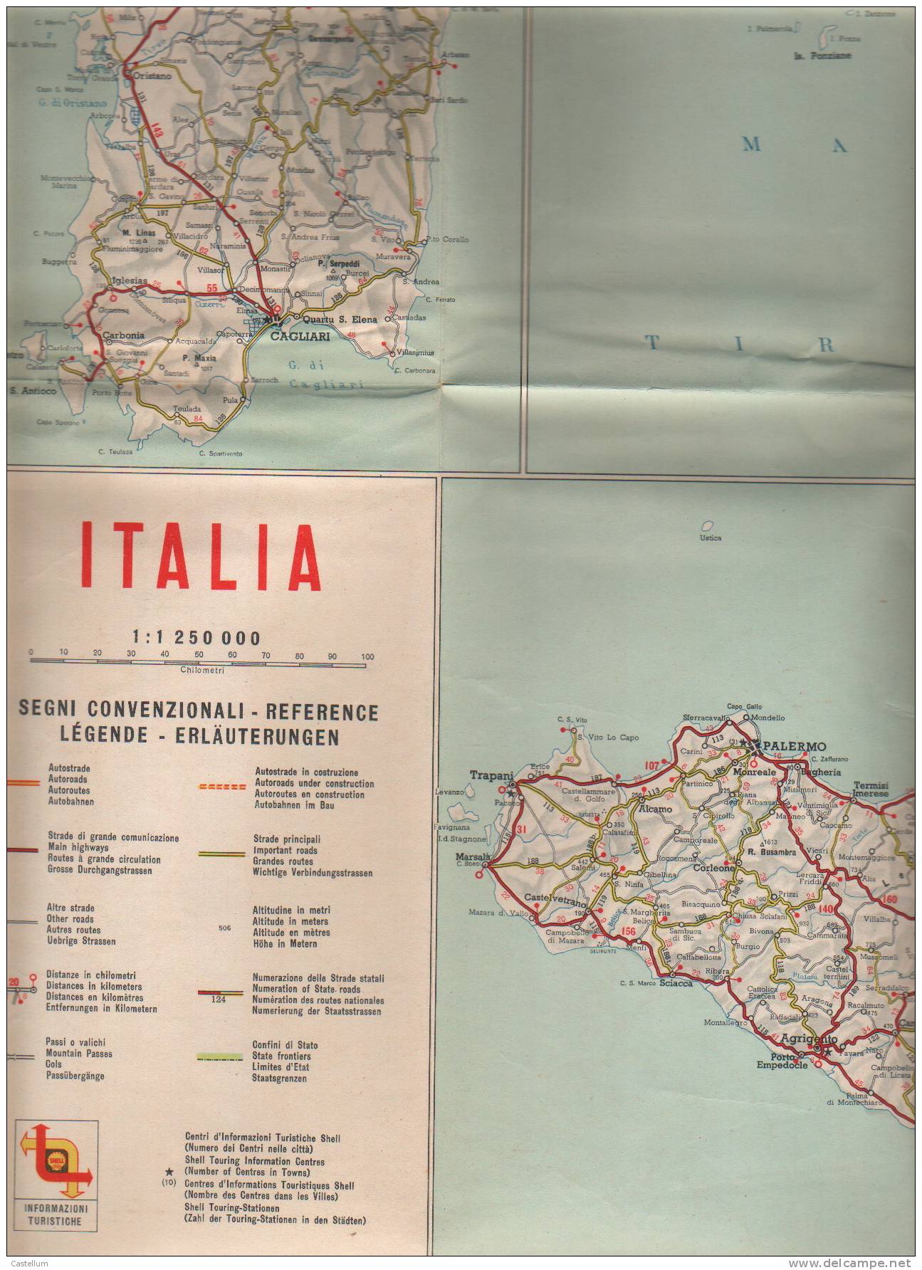CARTE ROUTIERE ITALIA-1958 - Roadmaps