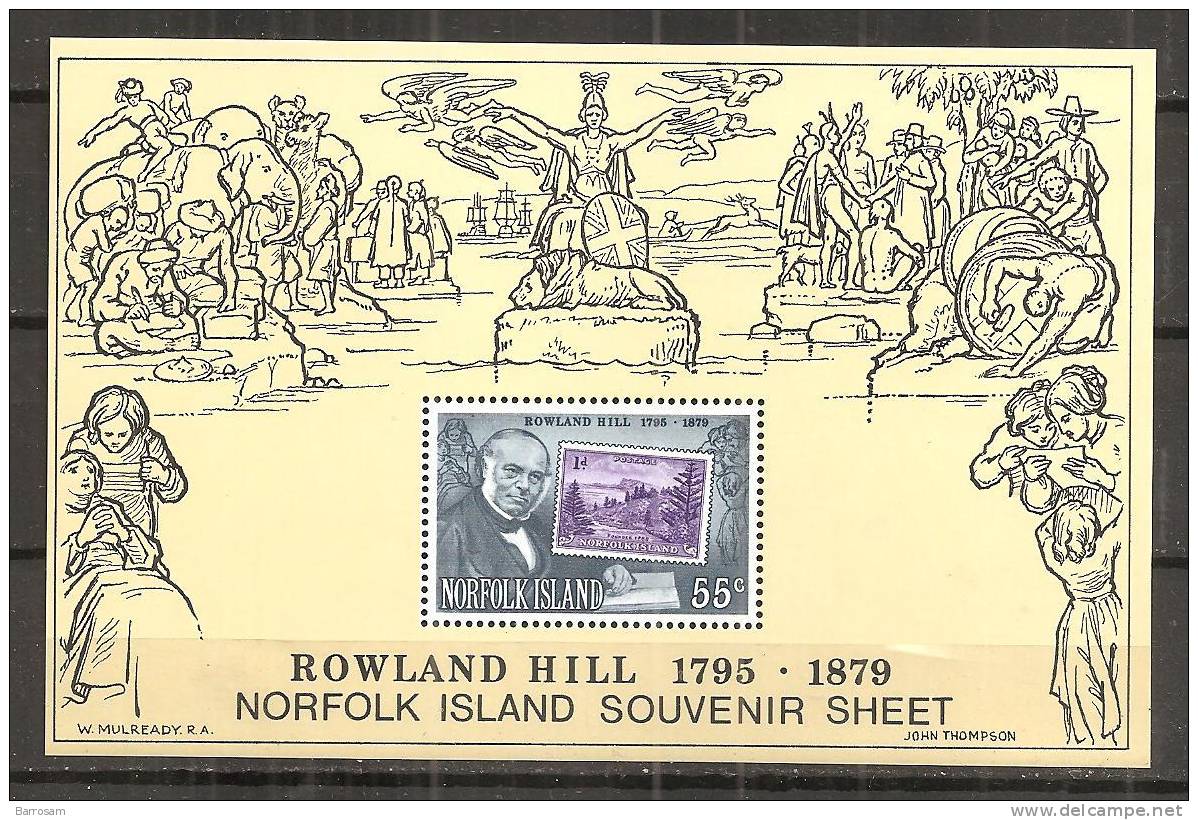 Norfolk1979: ROLAND HILL Block2mnh** - Rowland Hill