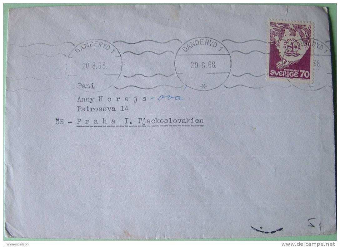 Sweden 1968 Cover To Praha Czech - World Council Of Churches - Cross Ship Boat - Lettres & Documents