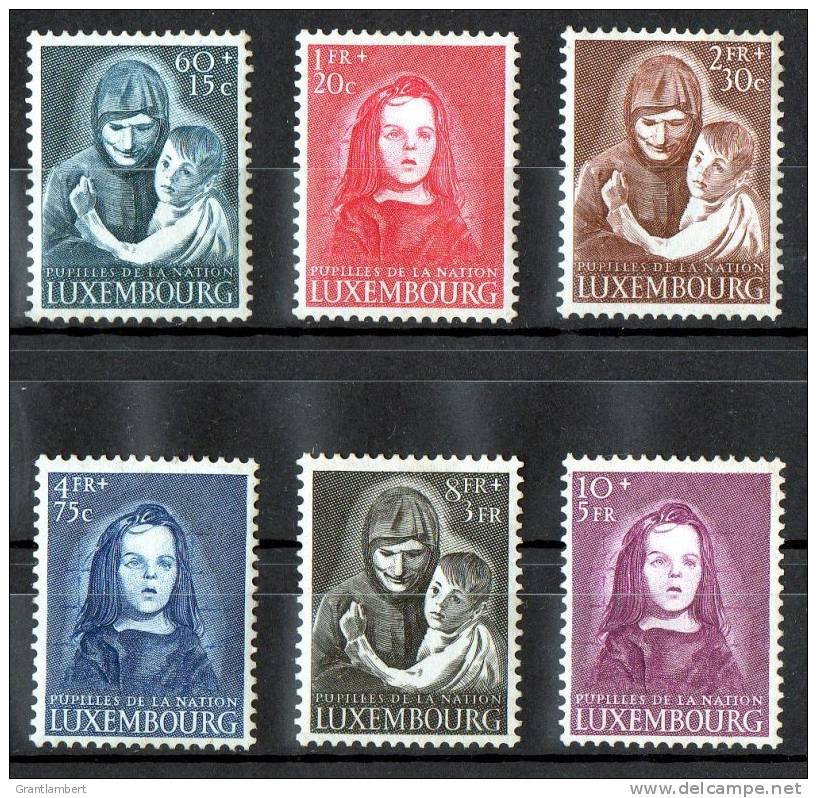 Luxembourg 1950 War Orphans Relief Fund Set Of 6 MNH  SG 533-538 - Unused Stamps