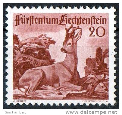 Liechenstein 1946 Wild Life 20r Roebuck Mint No Gum  SG 283 - Used Stamps