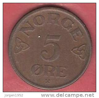 NORWAY   # 5 ØRE BRONZE FROM YEAR 1952 - Norvège