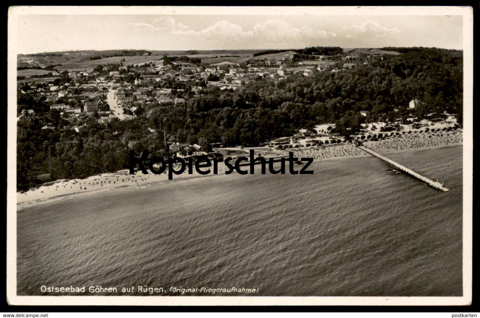 ALTE POSTKARTE OSTSEEBAD GÖHREN RÜGEN ORIGINAL-FLIEGERAUFNAHME 1934 Luftbild Totalansicht Ansichtskarte AK Postcard Cpa - Goehren