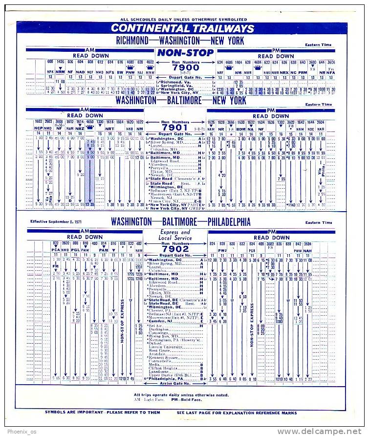 UNITED STATES - Bus, Continental Trailways, Year 1971 - Wereld