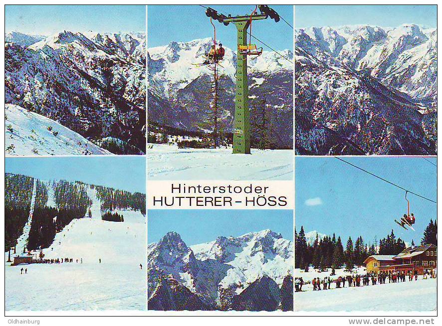 300zl: Oberösterreich 1973, AK Mit Sessellift 4573 Hinterstoder, Schigebiet Hutterer- Höss, Gelaufen - Kabelbanen