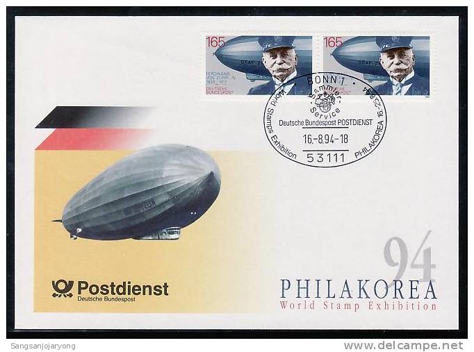 Aviation, Germany Sc1737 Zeppelin Special Cover Z006 - Zeppelins