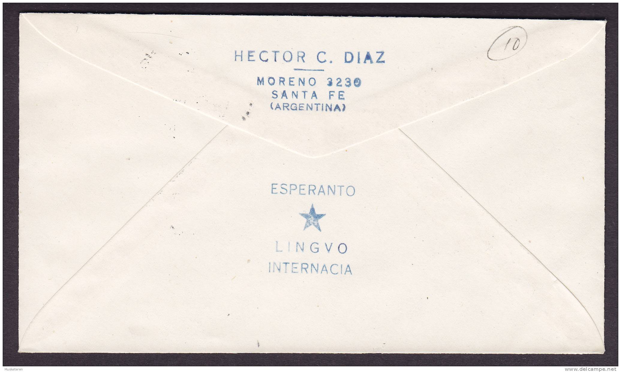 Argentina FDC Cover 1963 Sobre Primer Union Industrial Argentina ESPERANTO LINGVO INTERNACIA (2 Scans) - FDC