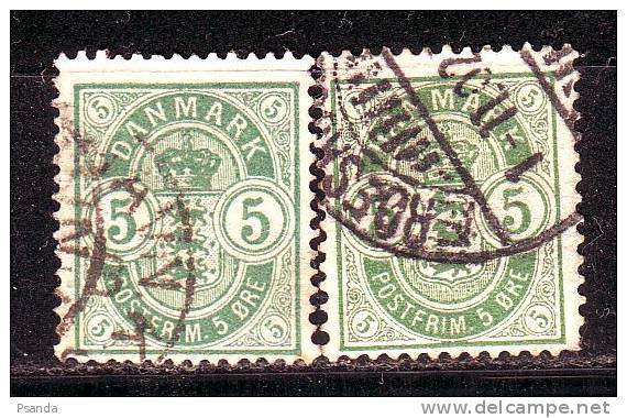 1884 DENMARK Mino34 Y A,B - Used Stamps