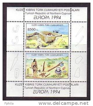 1994 NORTH CYPRUS EUROPA CEPT DISCOVERIES SOUVENIR SHEET MNH ** - 1994