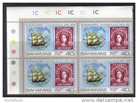 BAHAMAS   Scott #  450-3**  VF MINT NH Inscription Blk. Of 4 LG-828 - Bahamas (1973-...)