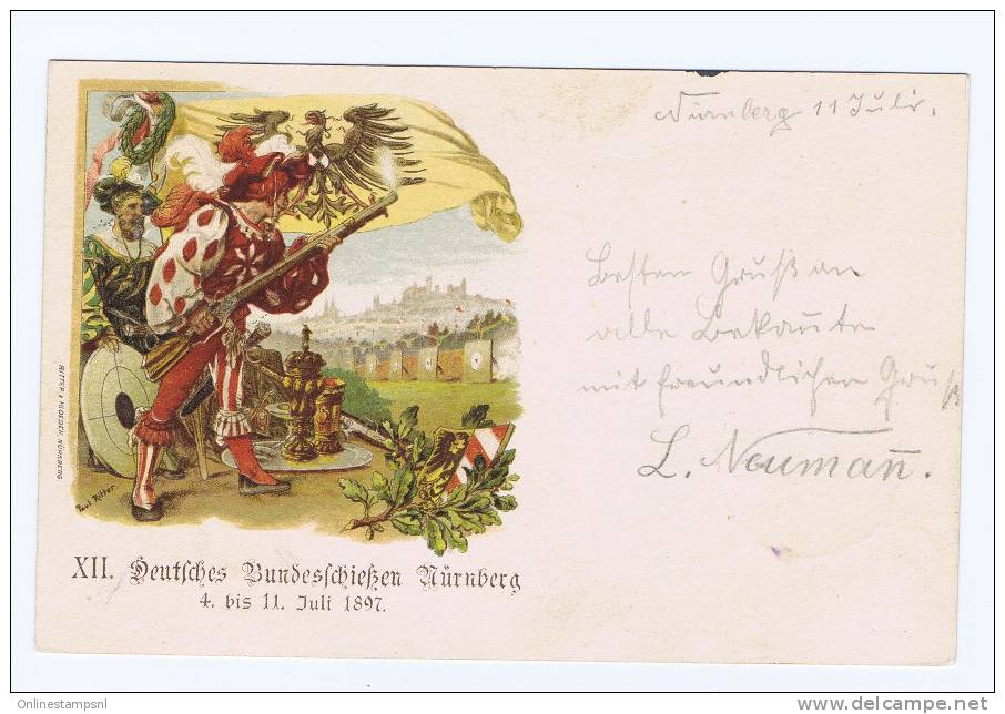 Bayern, NUERNBERG 12 JUL 1897 BUNDESSCHIESSEN, -> Aschaffenburg - Autres & Non Classés