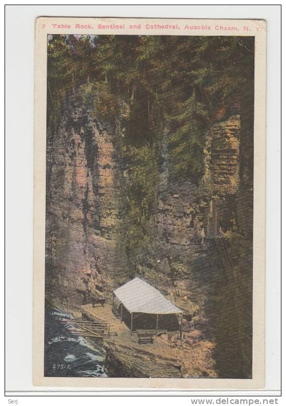 Table Rock. Sentinel And Cathedral, Ausable Chasm, NY New York 1924 . Old PC . USA - Adirondack