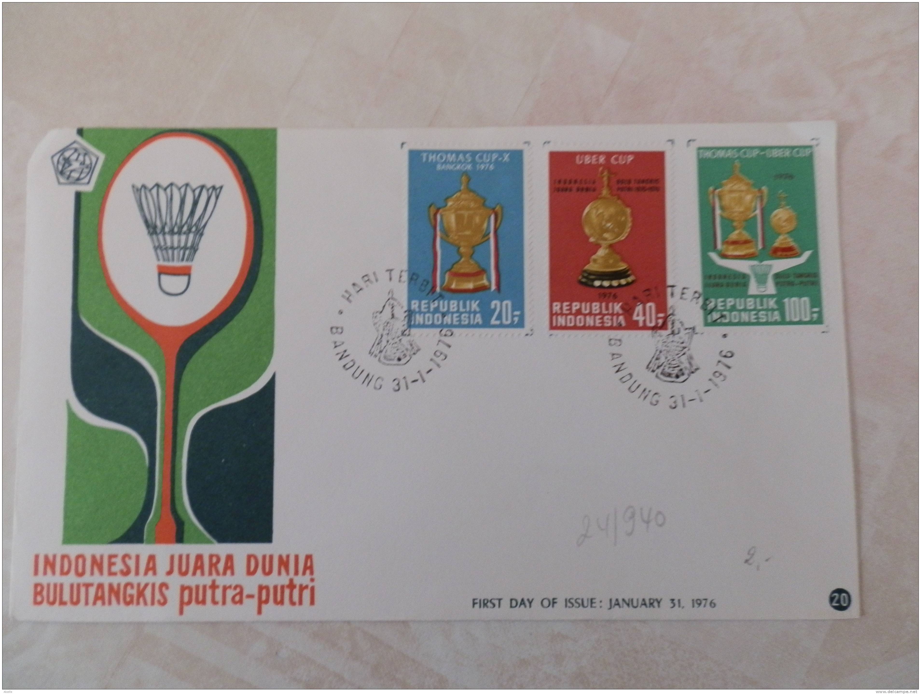 24/940   FDC  INDONESIE - Badminton