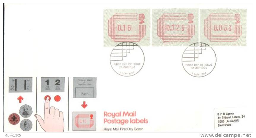 GB - Automatenmarken / Postage Labels FDC Cambridge (g030) - 1981-90 Ediciones Decimales