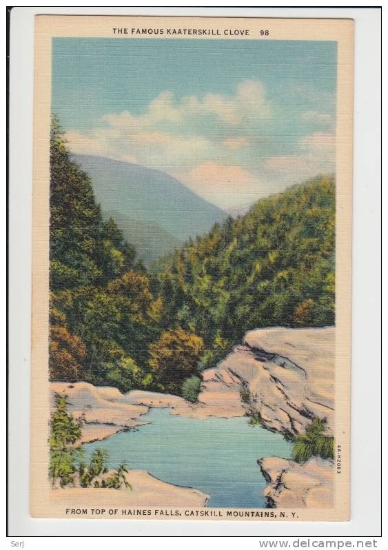 THE FAMOUS KAATERSKILL CLOVE FROM TOP OF HAINES FALLS, CATSKILL MTS. NY NEW YORK. Old PC . USA - Catskills