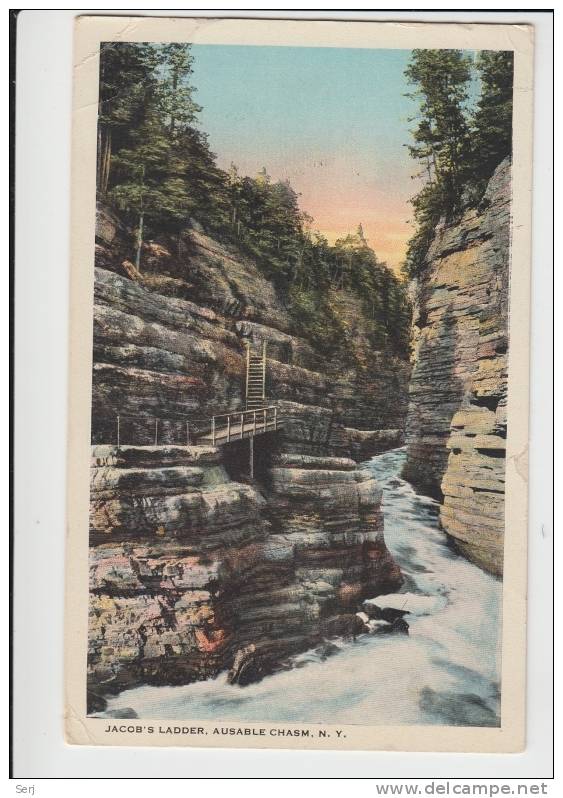 JACOB'S LADDER AUSABLE CHASM NY NEW YORK. Old PC . USA - Adirondack