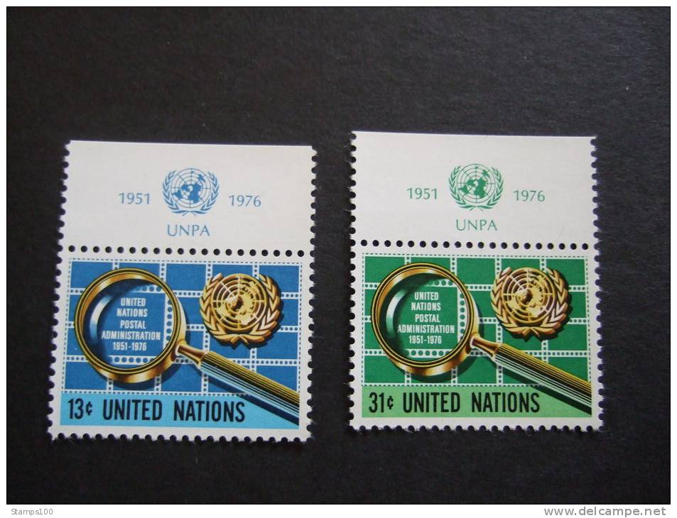 UNITED NATIONS NEW YORK, 1976, Yv 278-279, WITH UN LOGO, MNH**  (P43-035) - Ongebruikt