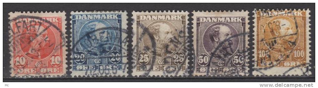 Danemark N°  43 / 47  Oblitérés ° - Used Stamps